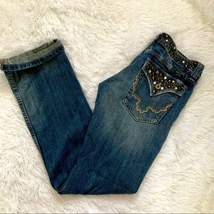 Miss Me Y2K Vtg Jeans Jewel Cuffed Straight Leg 27